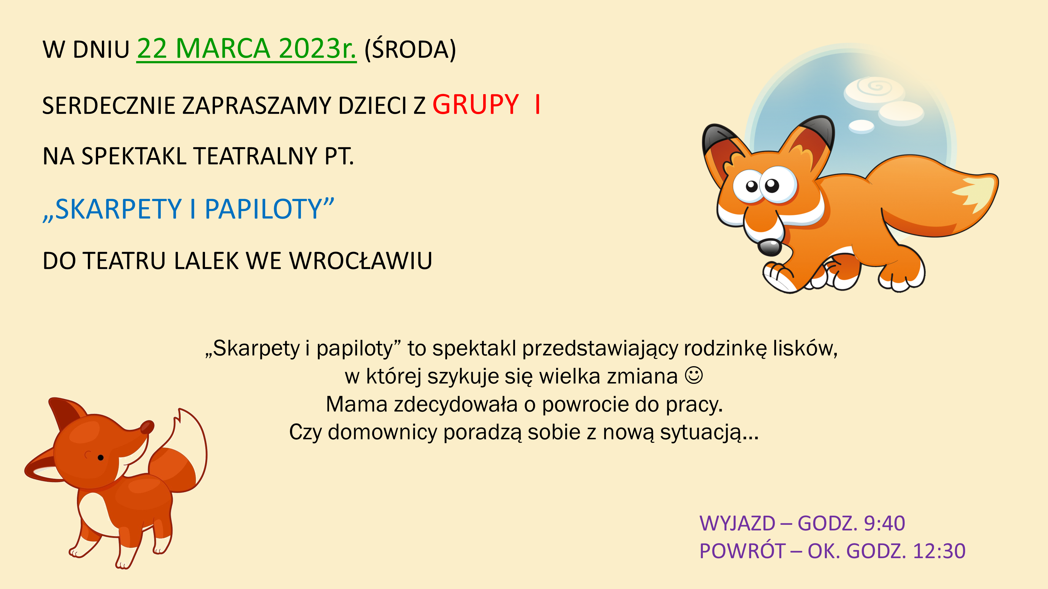 Teatr lalek – skarpety i papiloty – gr. I