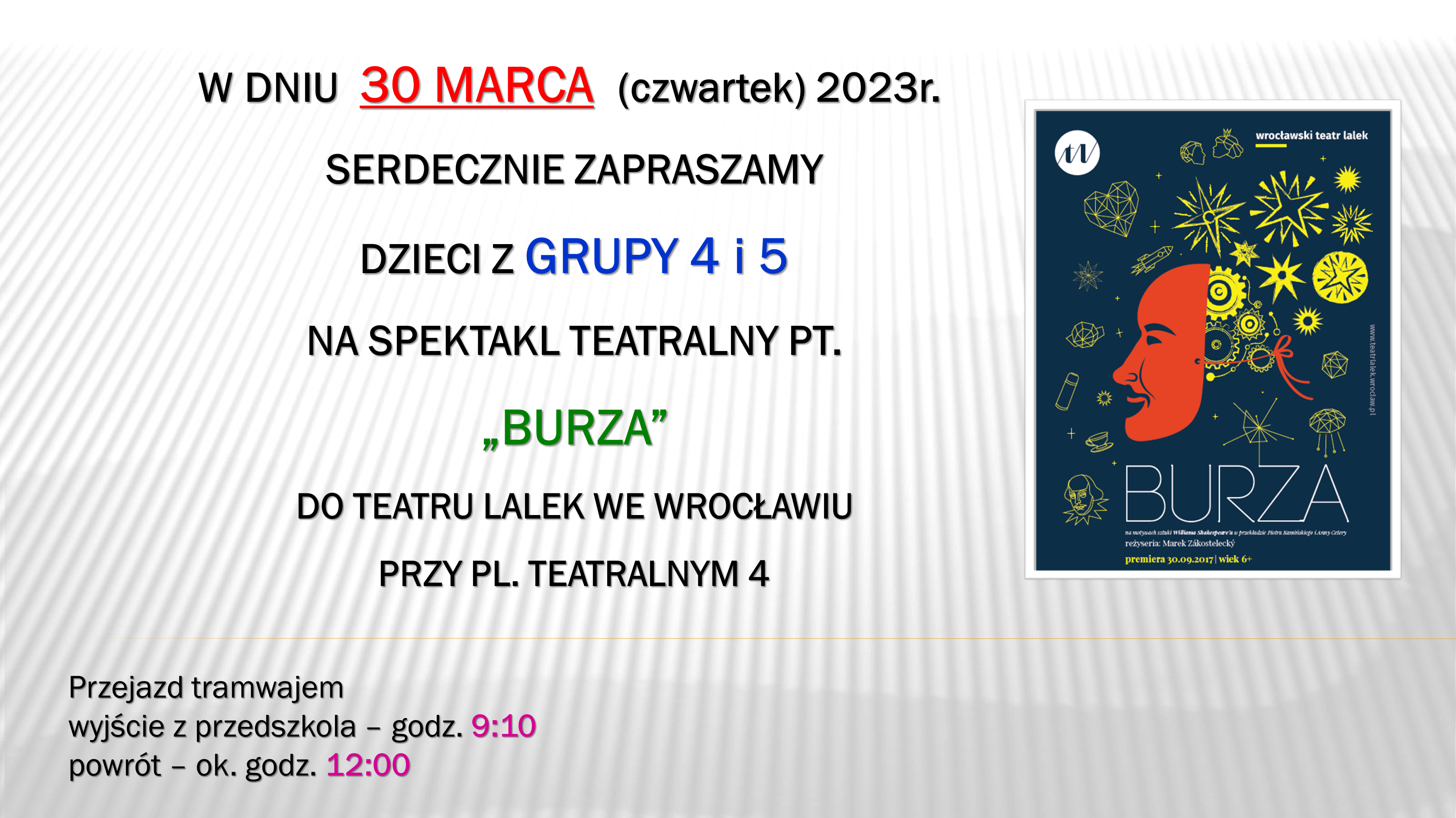 Teatr lalek – burza – grupy 4 i 5