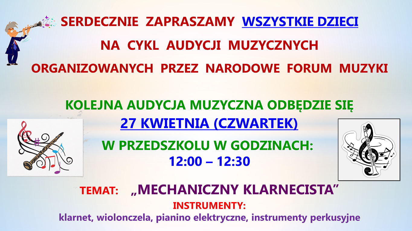 Audycja muzyczna – kwiecień