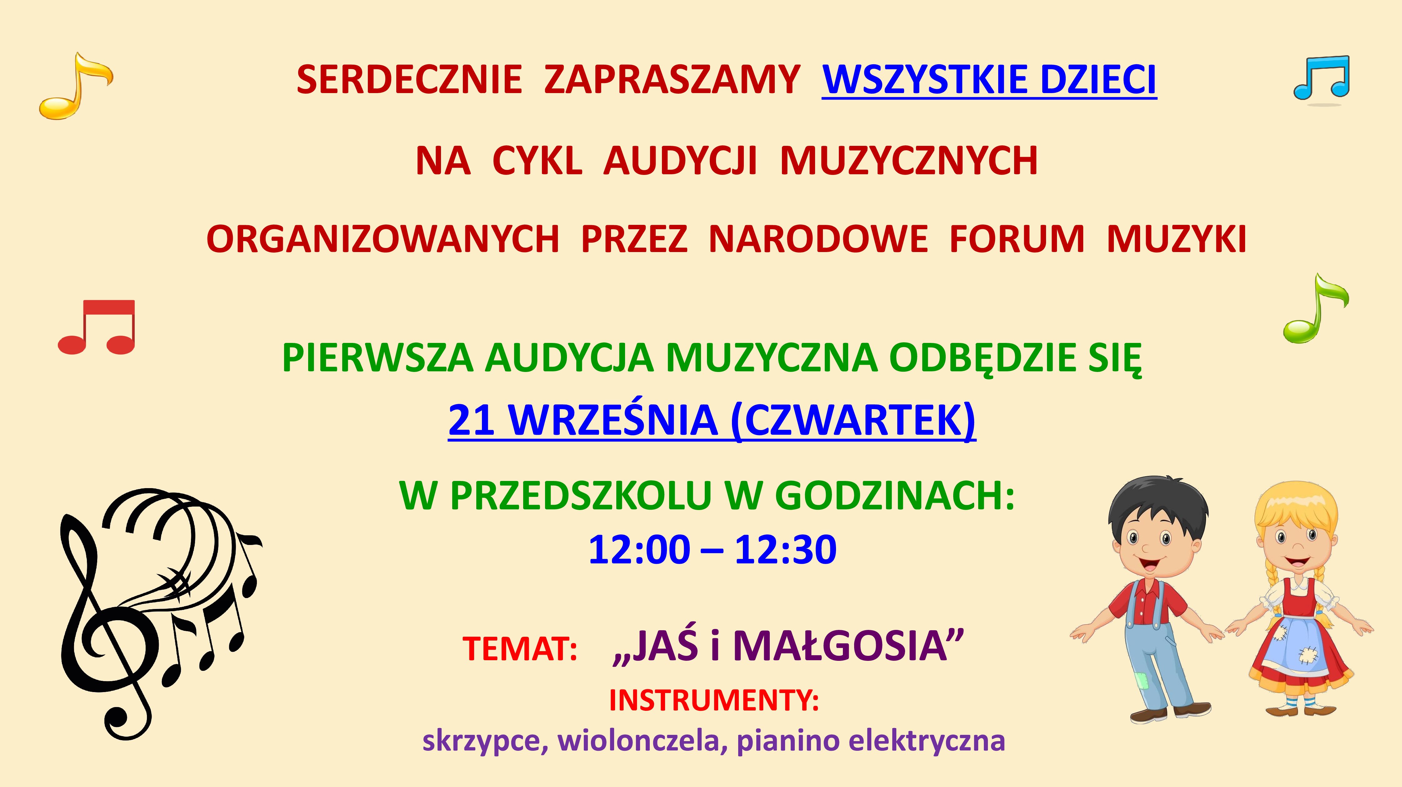 Audycja muzyczna – wrzesień