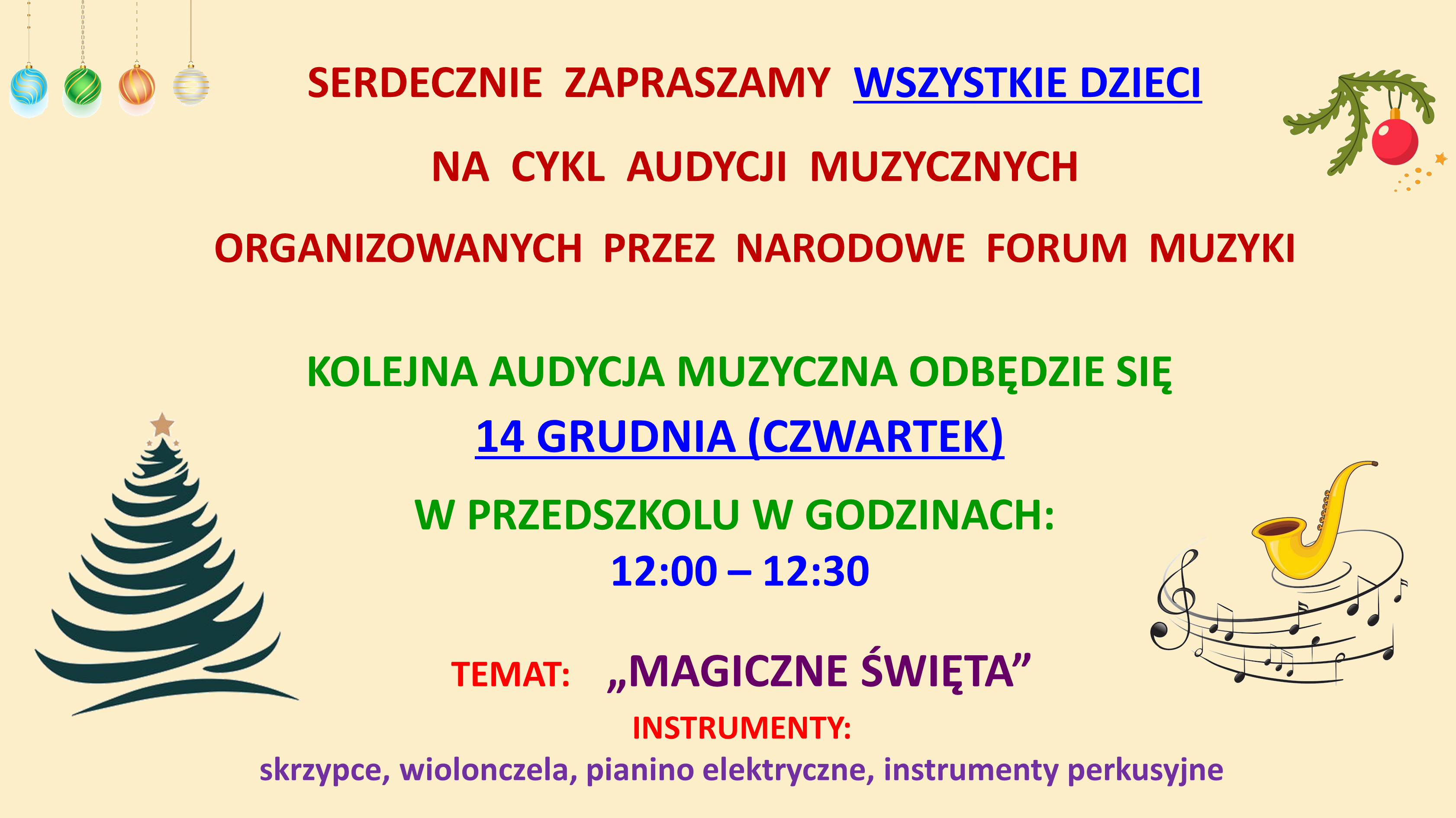AUDYCJA MUZYCZNA – GRUDZIEŃ