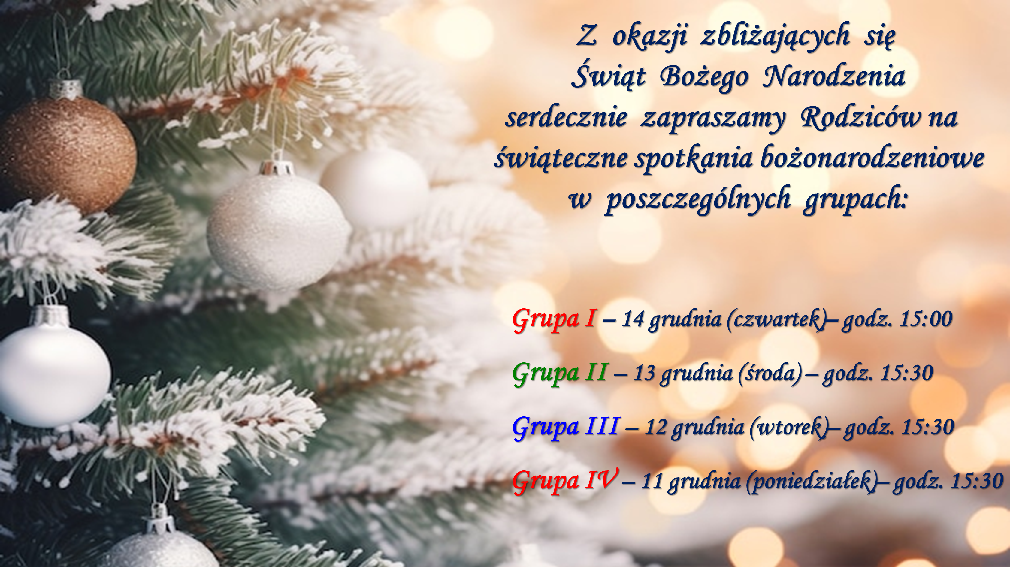 SPOTKANIA BOŻONARODZENIOWE