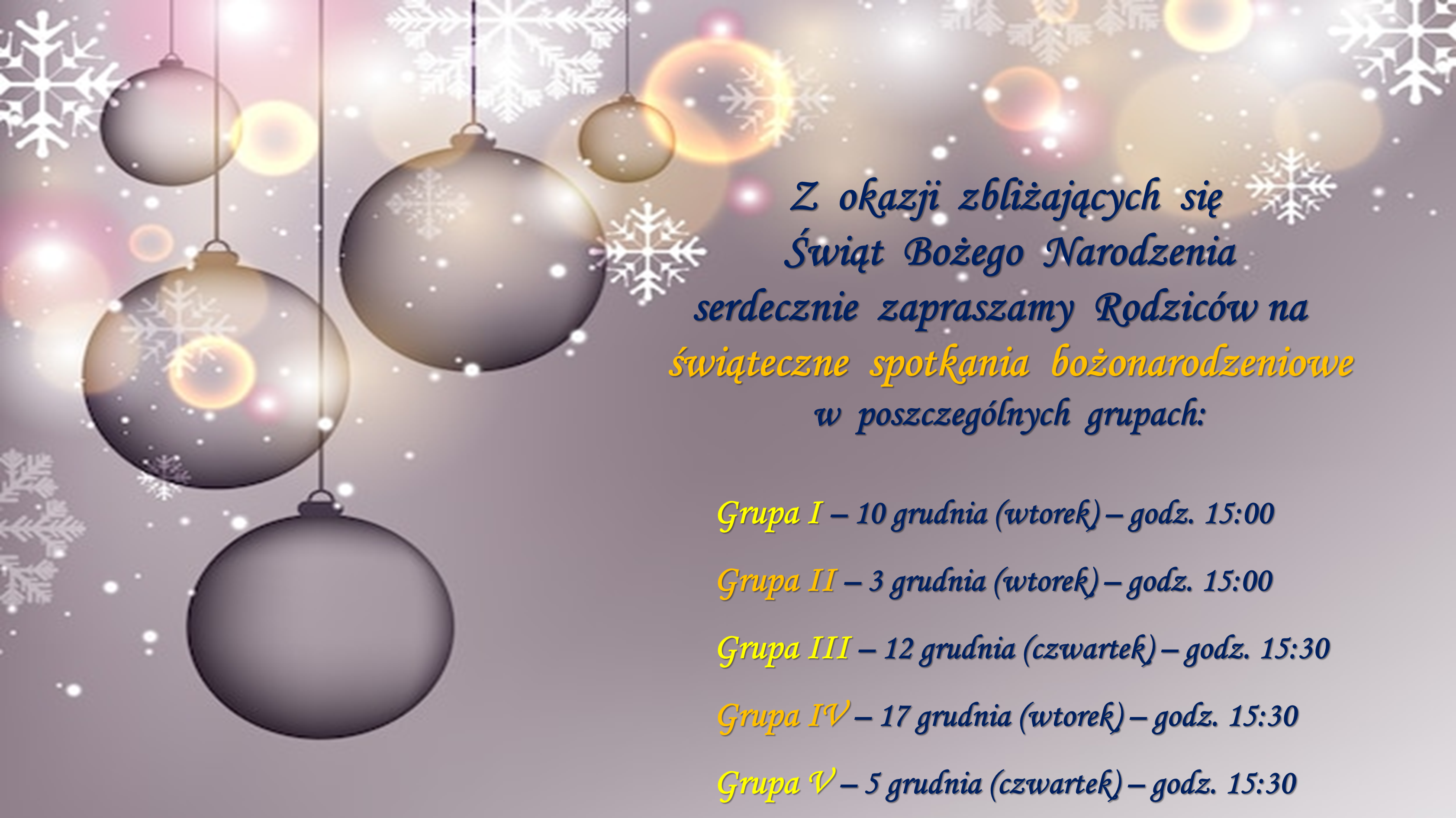 SPOTKANIA BOŻONARODZENIOWE