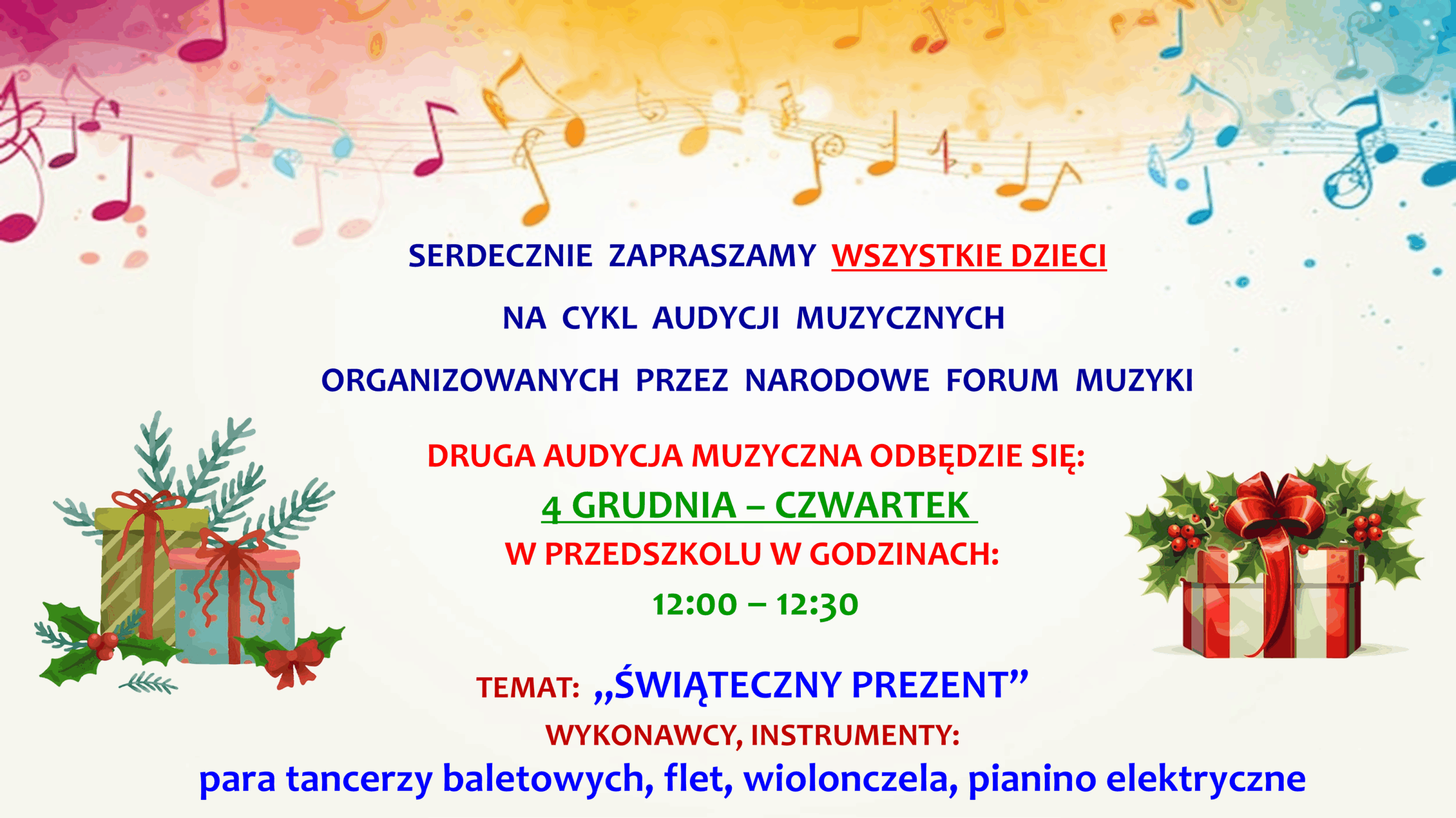 AUDYCJA MUZYCZNA – GRUDZIEŃ