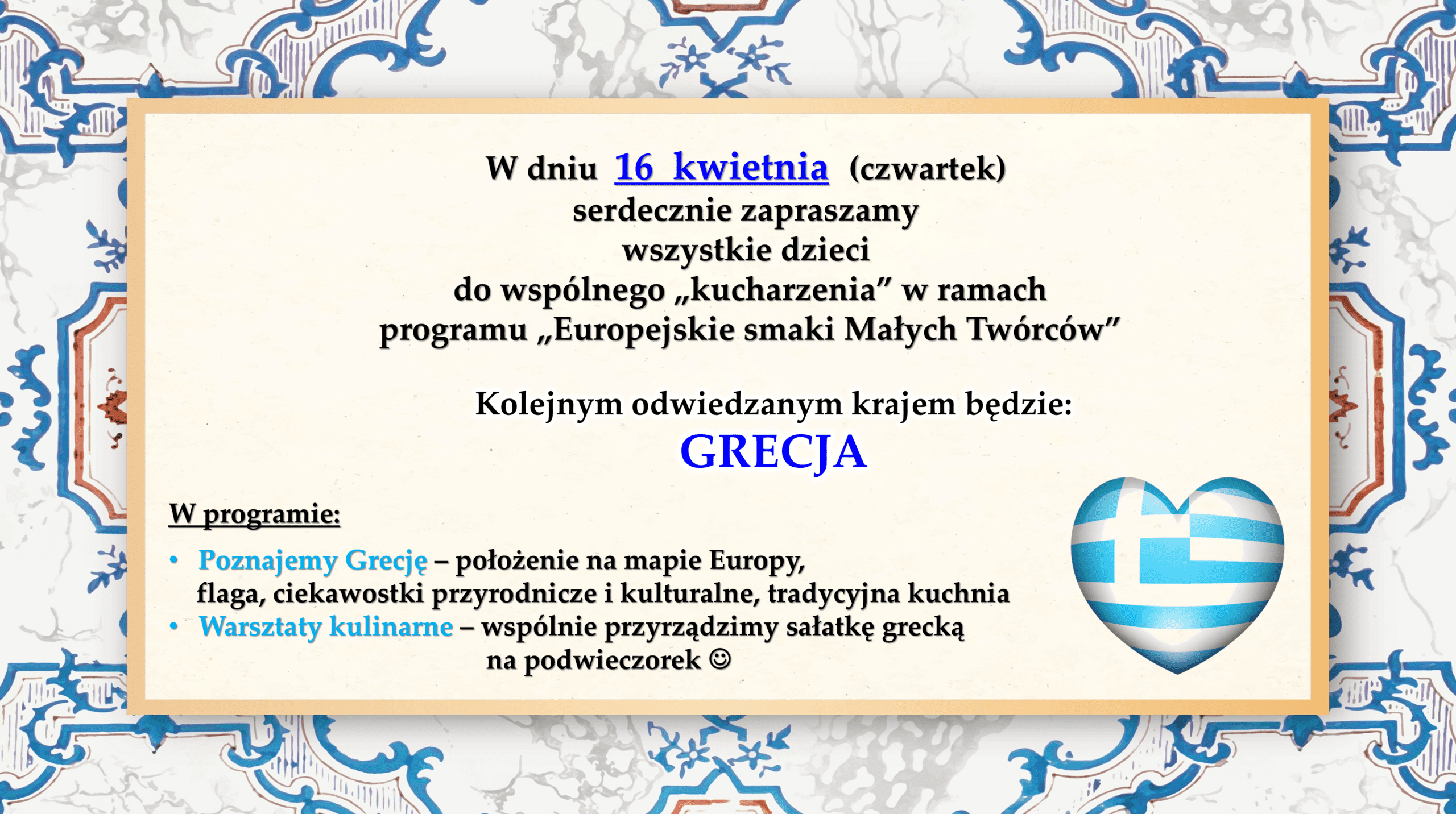 PROGRAM KULINARNY – GRECJA