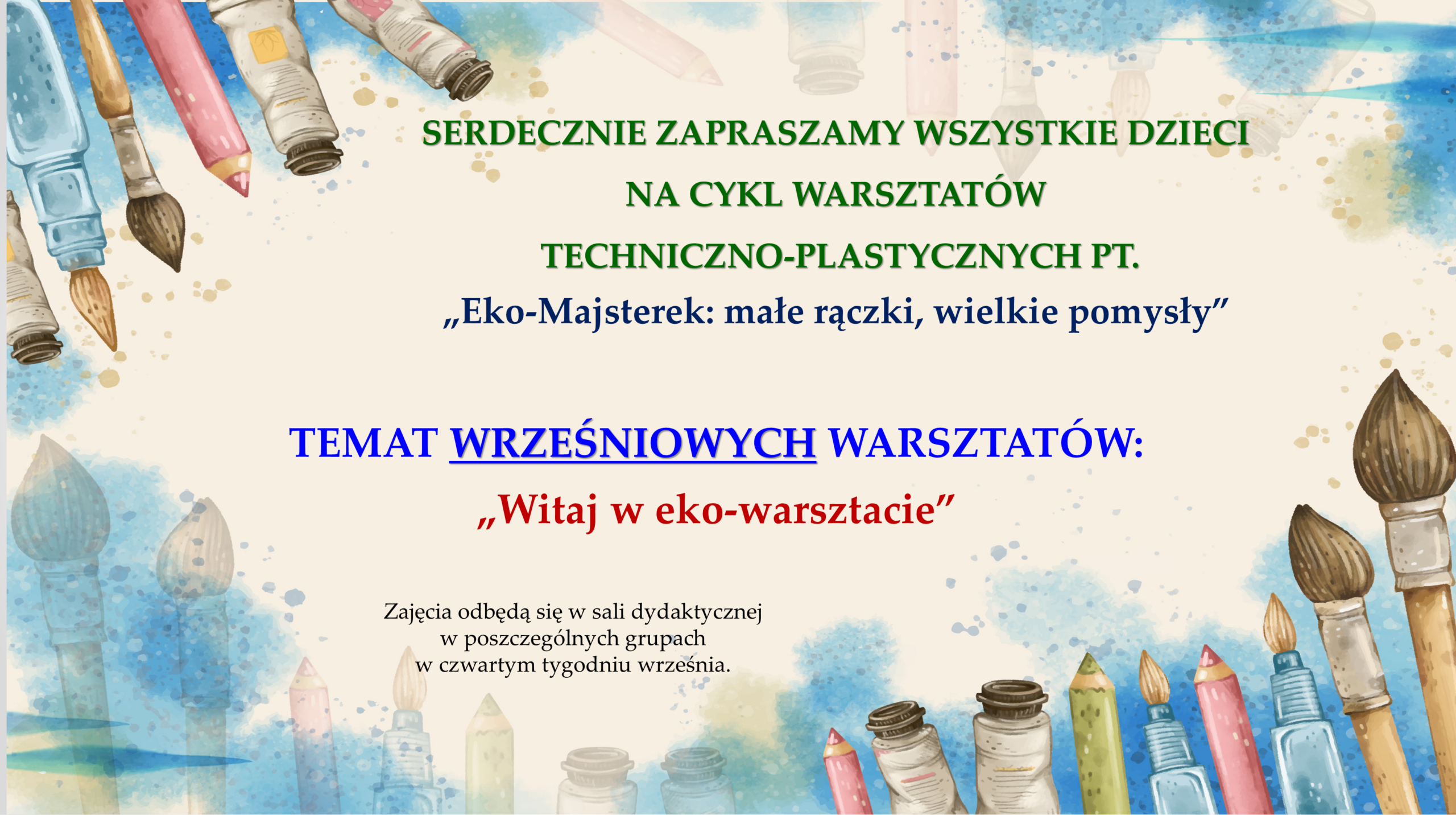 WARSZTATY PLASTYCZNE – WRZESIEN