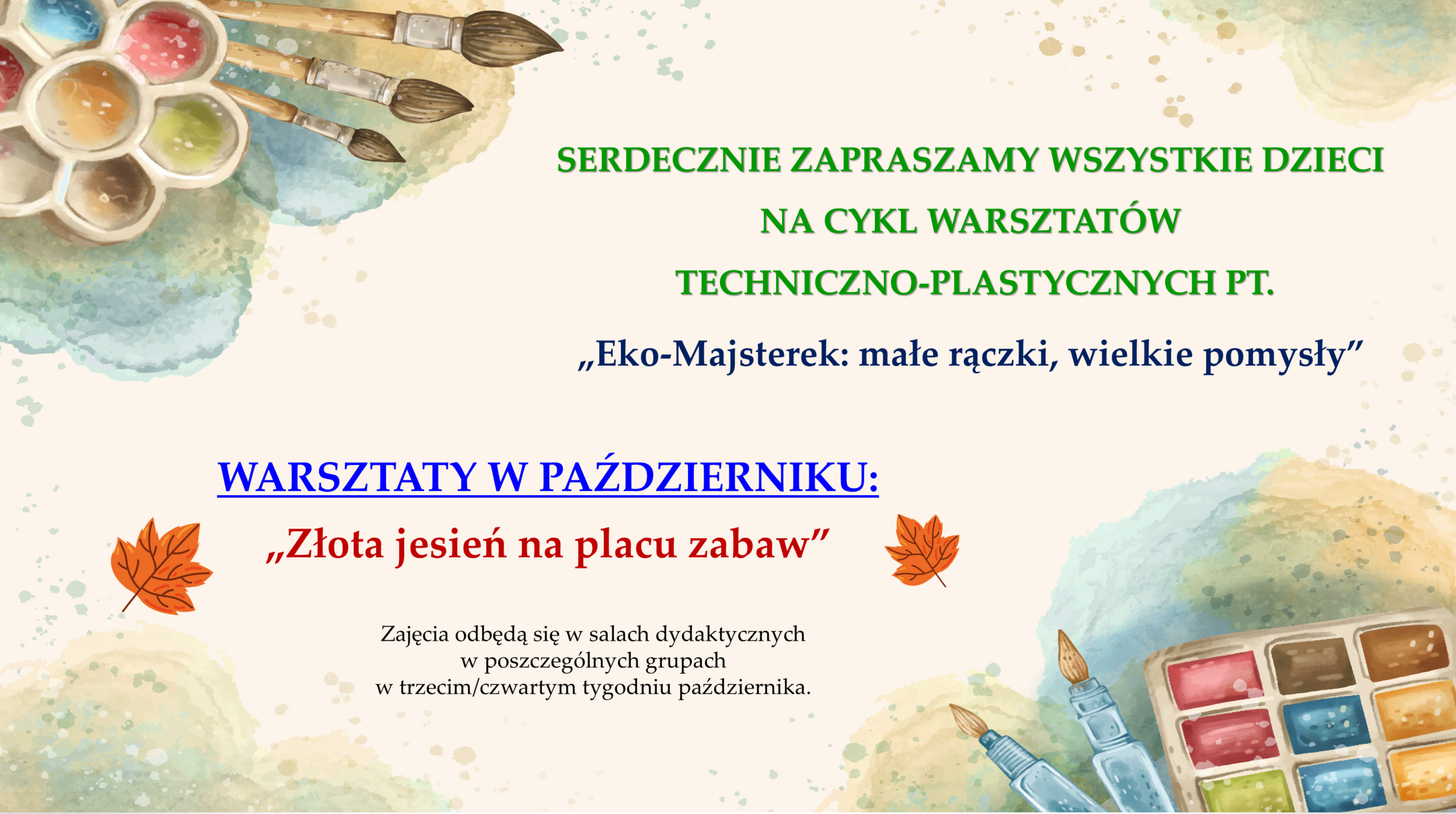 WARSZTATY PLASTYCZNE – PAZDZIERNIK